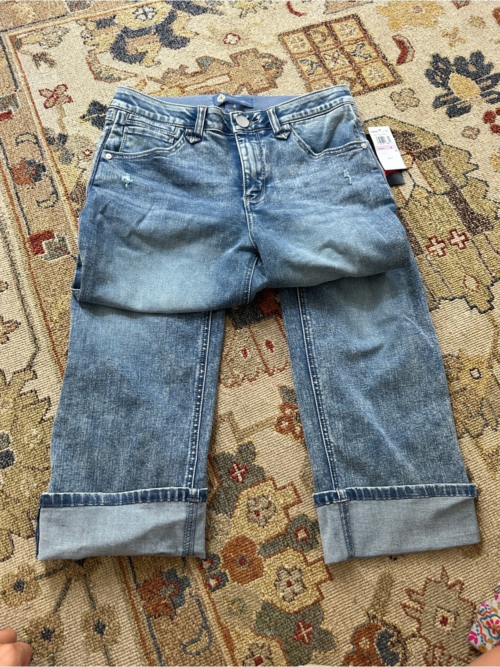 NWT Democracy Ab Technology Light Wash Cuffed Jeans sz 6